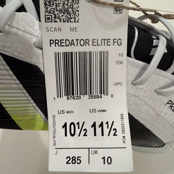 Adidas Predator Elite FG Soccer Cleats JI1082 White Lucid Lemon Men Sz 10.5 NWT